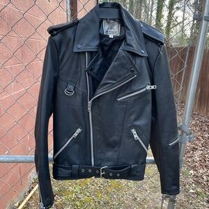 Drag Specialities Vintage Motorcycle Leather Jacket Size 38